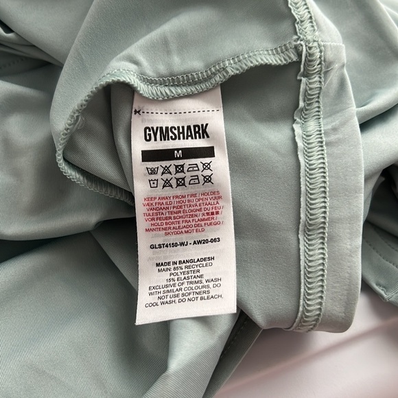 Gymshark l Light Teal 3/4 Sleeve Workout Top - Picture 7 of 7
